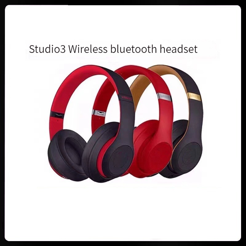 

Beat Studio3 Wireless Earphones Bluetooth Fantasy Sound Earphones Game Waterproof Music Earphones Portable, Red