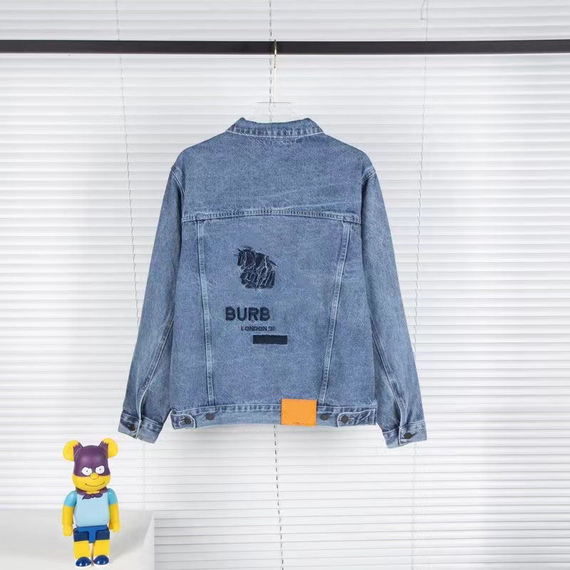 

22ss mens jacket bur designer zip cardigan classic plaid embroidery lapel jackets man casual coat, Ginger