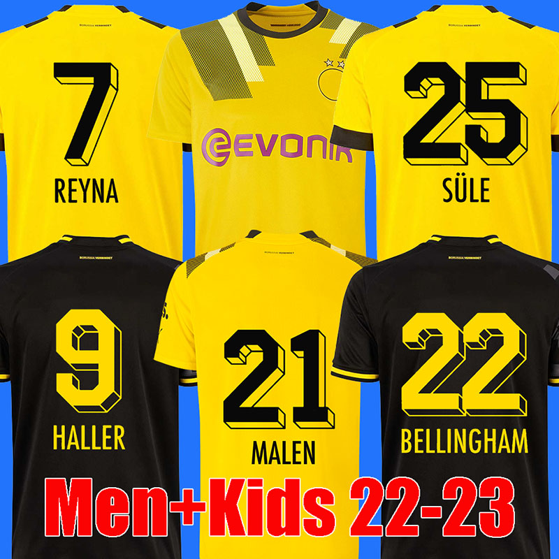 

22 23 dortmund soccer jerseys 2022 2023 HALLER REUS Borussia football shirts REYNA HUMMELS BRANDT BELLINGHAM ADEYEMI maillot de foot men kids kit, Away