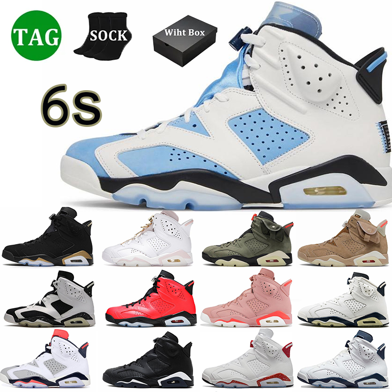 Chaussures de basket-ball masculines 6 Jumpman 6s Unc Black Cat Maroon Un un blanc réfléchissant argent élevé oreo féminin sportif baskets