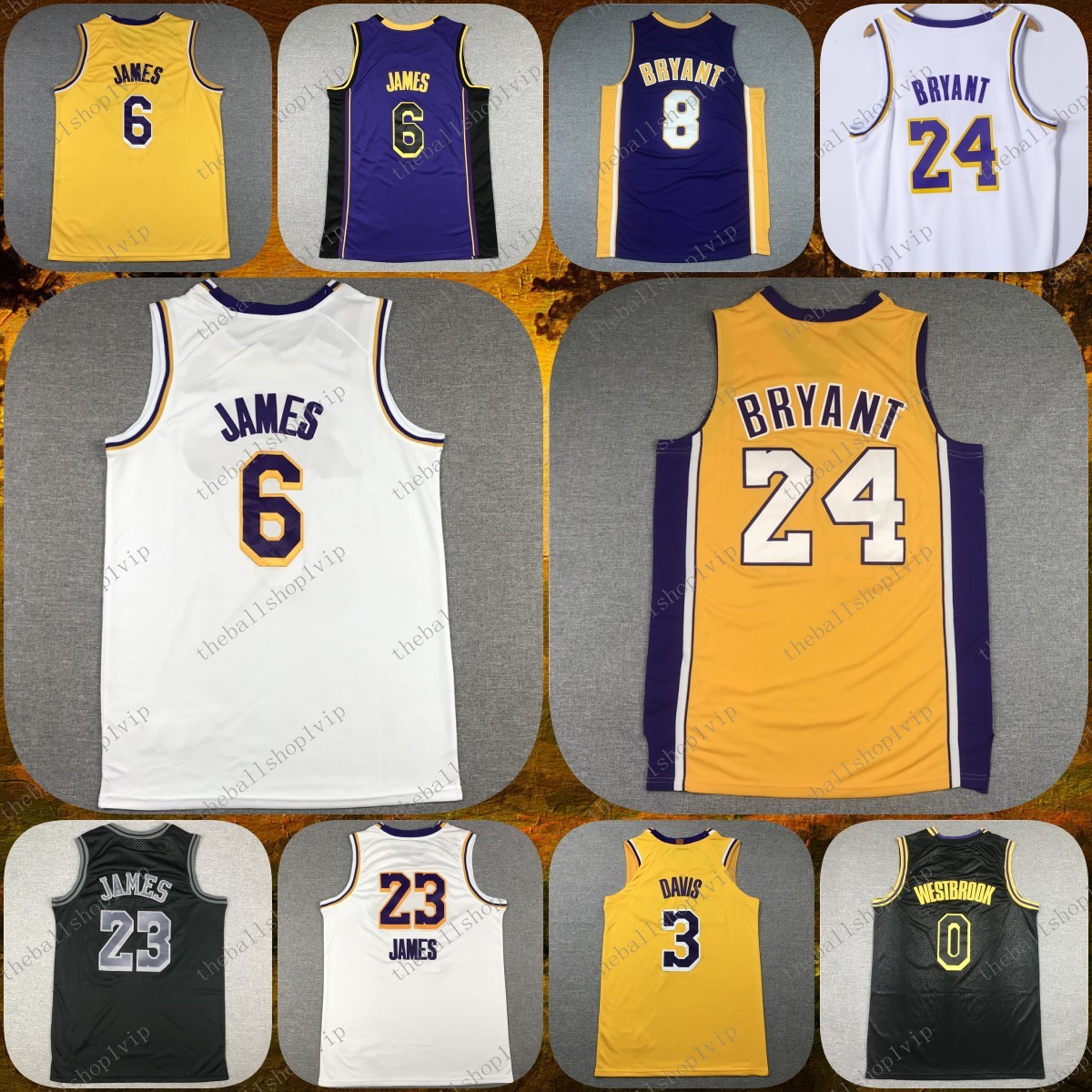 

Mens basketball jerseys 6 James 23 James 24 Bryant 8 Bryant 3 Davis 0 Westbrook Sport Breathable sleeveless jersey 2022 2023 New Men jerseys, Colour6