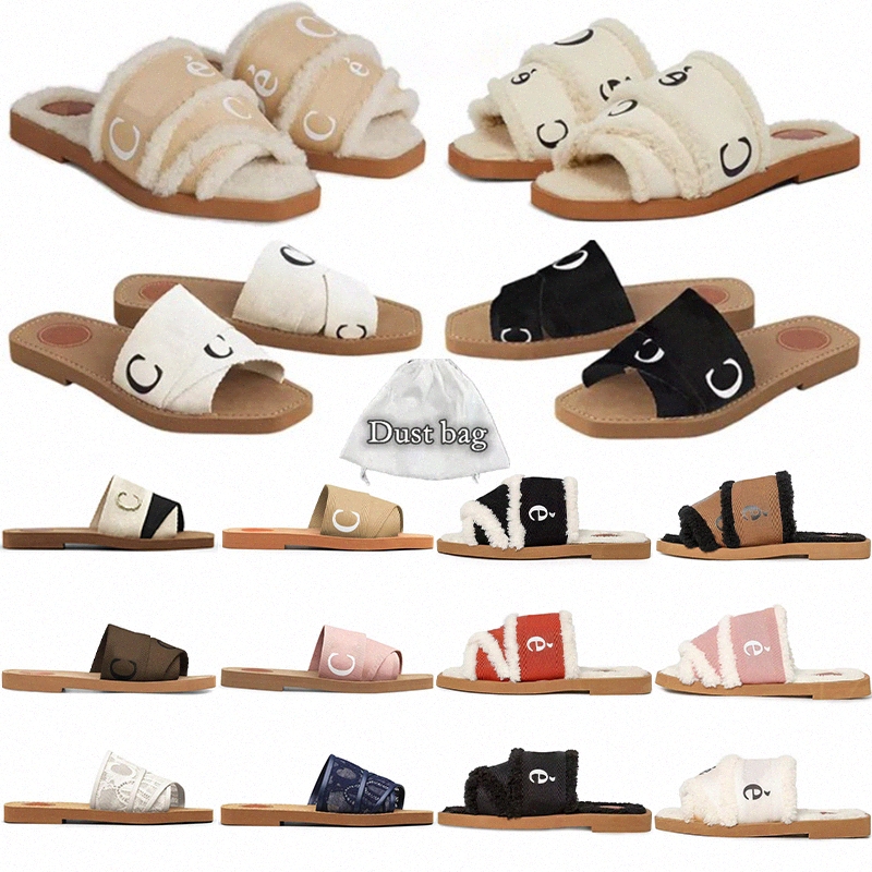

Woody Flat Mule Women Men Slippers Slides Designer Sandals Canvas Rubber Sole White Black Slip-on Mule Fashion Outdoor Summer Beach SliLN7y#