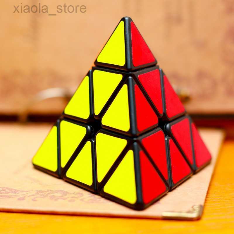 Intelligence toys Qiyi 3x3x3 rubix cube triangle speed magic cube rubico professional magic cube puzzles colorful educational toys for kids-image-860970893