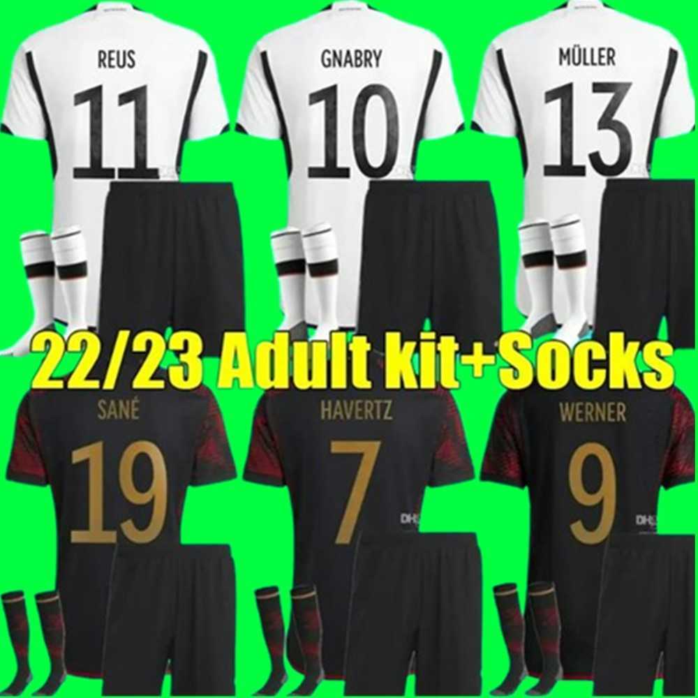 

2022 Soccer Jerseys Fans Player version MEN KIT WOMEN 2023 KROOS MULLER REUS Football shirts FULLKRUG MUSIALA GNABRY 22 23 long sleeve Training uniform GerManys, Adult away patch+socks