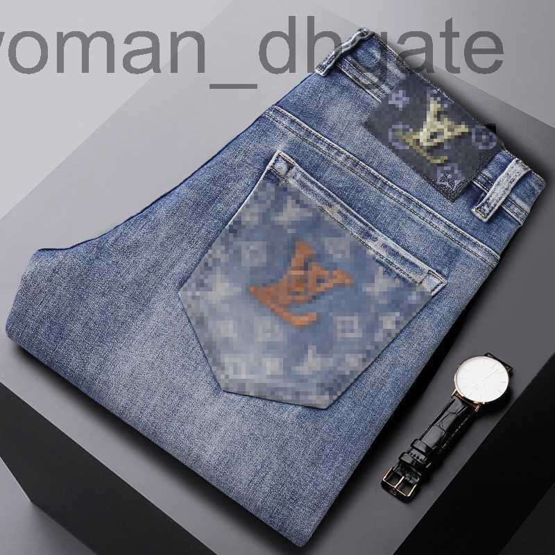 

Men's Jeans Designer Autumn and Winter New Product Jeans Men's Quality Big Cow Slim Fit Small Feet Men's Long Pants Trendy Men's Youth Pants ZV82, Blue