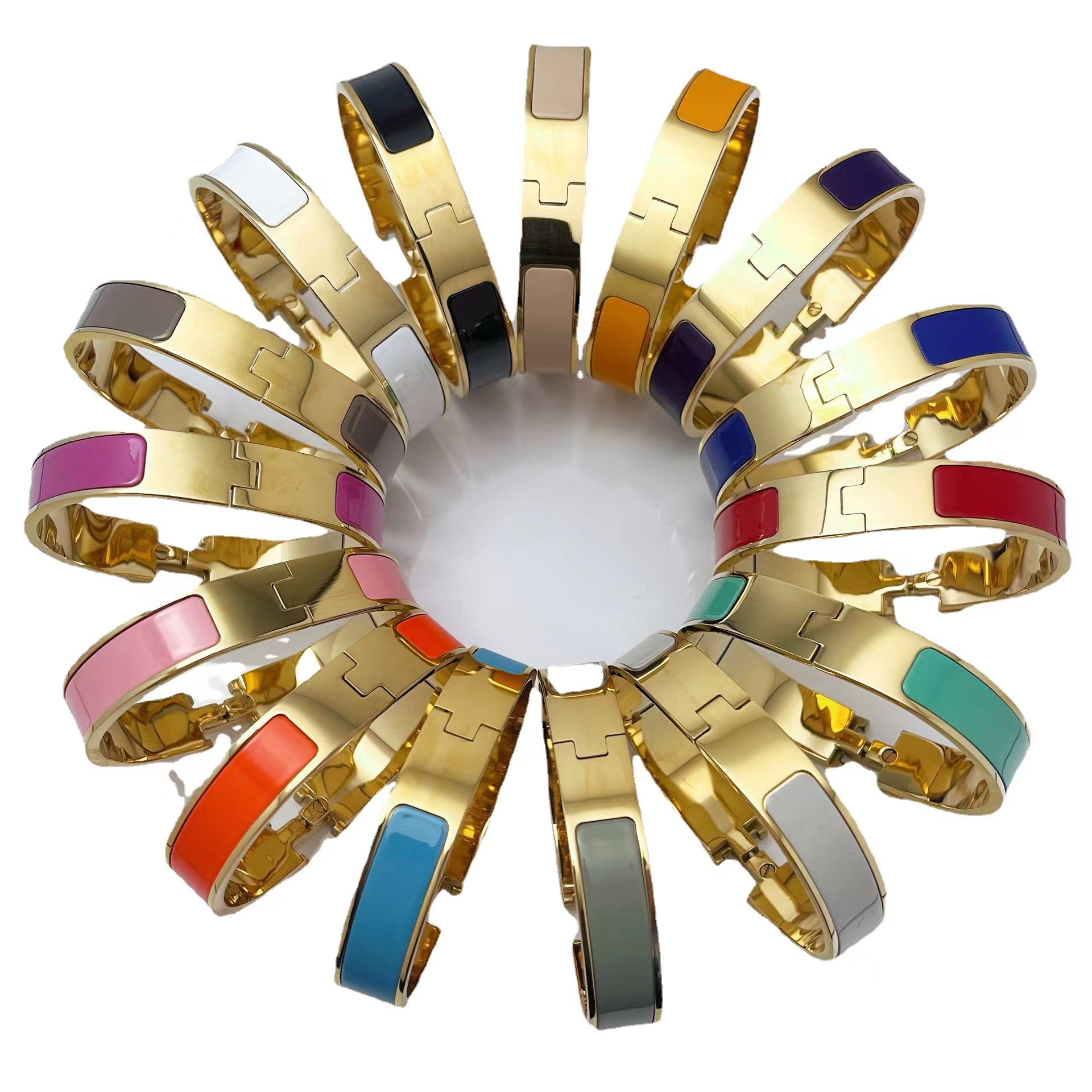 Brand Classic 12mm Wide Designer Bracelet Fashion Luxury Couple Cuff Bracelet for Women and Men High Quality 316L Titanium Steel Bracelet Jewelry-image-781320585