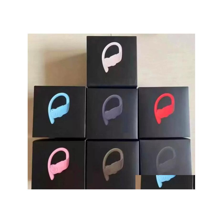 

Cell Phone Earphones Bluetooth Wireless Headsets Sport Ear Hook Hifi Earbuds With Charger Box Power Display Pro Drop Delivery Phones Dhkgl, Sky blue