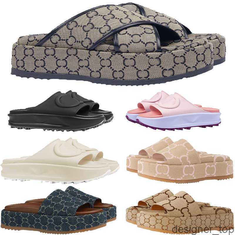 

New style Slippers Sandal Sliders Macaron thick bottom guccie gg guccis guccy non-slip soft fashion G house slipper women wear beach flip-flops, #23