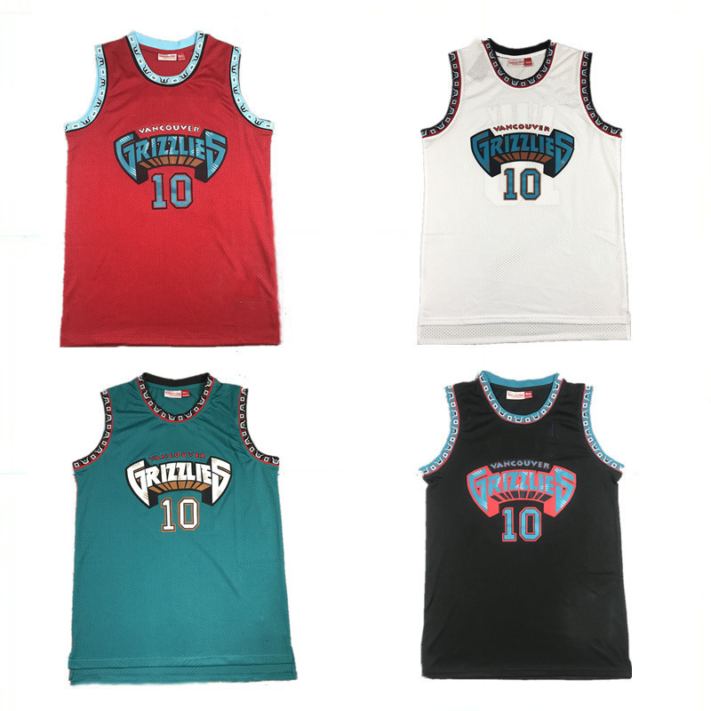 

College Basketball Jerseys Grizzly No. 10 Retro Jersey Embroidered mesh basketball suit casual training ball suit sports vest