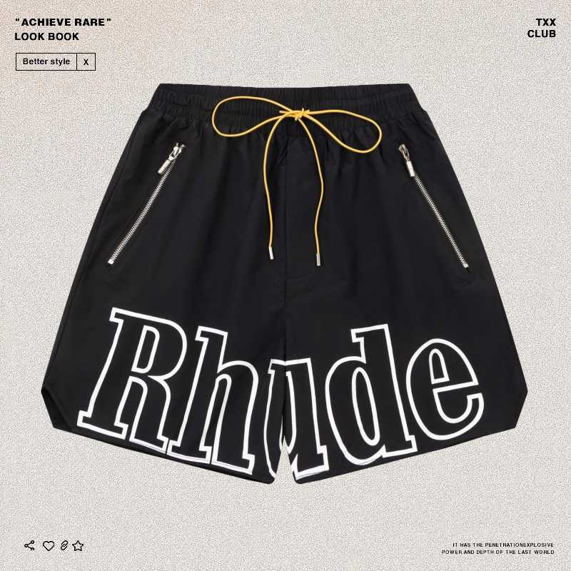 

Designer Clothing Rhude American High Street Sign Letter Printed Beach Capris Double Layer Quick Drying Men's Women's Loose Casual Shorts Couples Joggers Sportswear, Blue