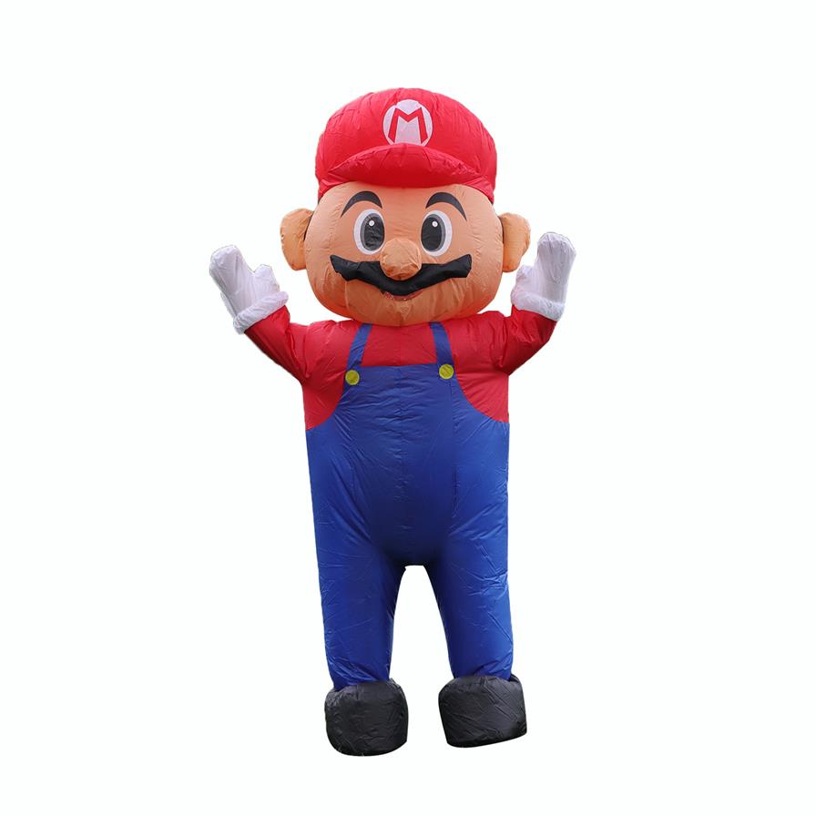 

Super Plumber Mari Red Hat Inflatable Monster Costume for Adult Kids Woman Halloween Christmas Party Festival Mascot Costumes2653