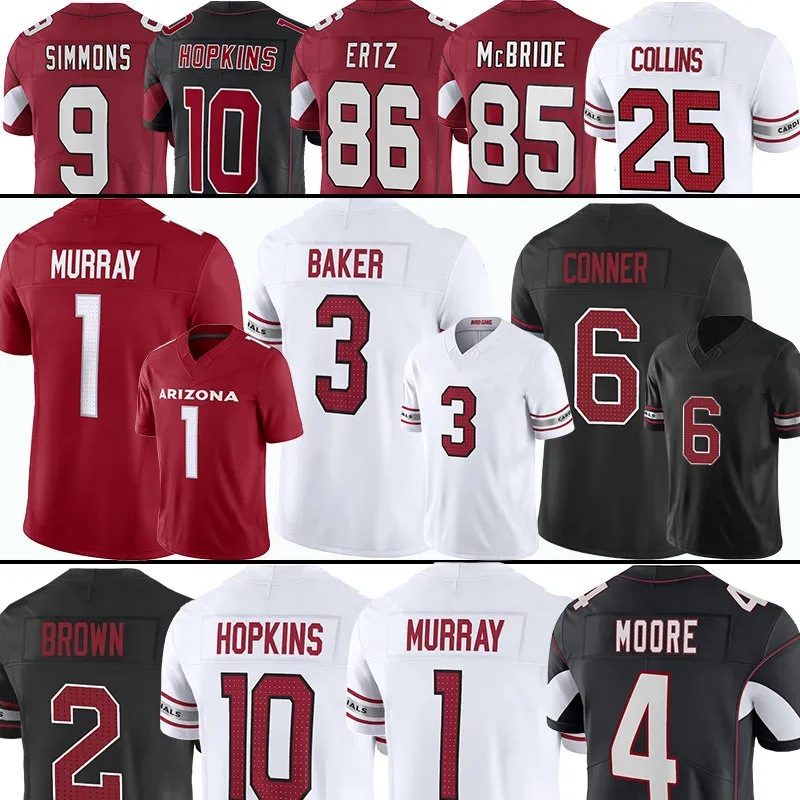

1 Kyler Murray Football Jersey 3 Budda Baker Arizonas Pat Tillman 2023 JJ Watt Marquise Brown DeAndre Hopkins James Conner Cardinal Zach Ertz Colt McCoy Rondale Moore, Men