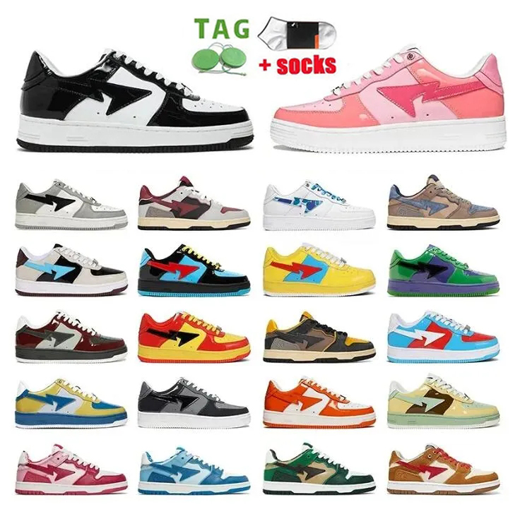 

2023 Baped SK8 Sta Casual Shoes Bapesta Classic Designer Camo Black White Green Red Orange Camouflage Men Women Trainers Sports Sneakers