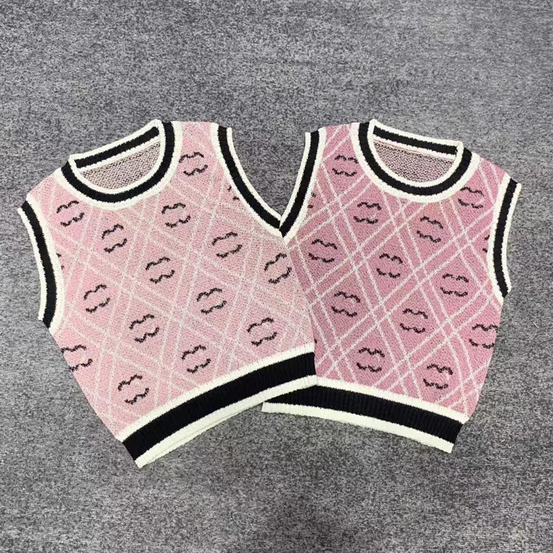 

Luxury Designer Knitwear Women Tank Knitted Corset Top pink Camis Beach Tops C Designers Clothing Tanks Sweater Sleeveless Shirts Corsets, Light pink