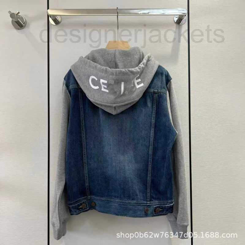 

Men' Jackets Designer Denim hooded printed drawstring patchwork sweater fake two denim jackets for both men and women DGON, Blue4