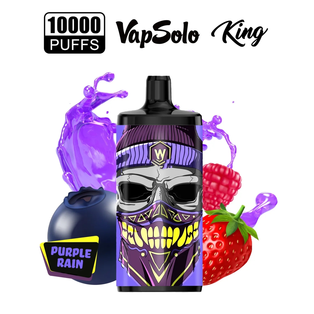 

Authentic Vapsolo King Disposable e cigarette puff 10k 10000 Puffs 650mAh 20ml Type-C Port Rechargeable battery Original MR.SMOG BLACK ICE