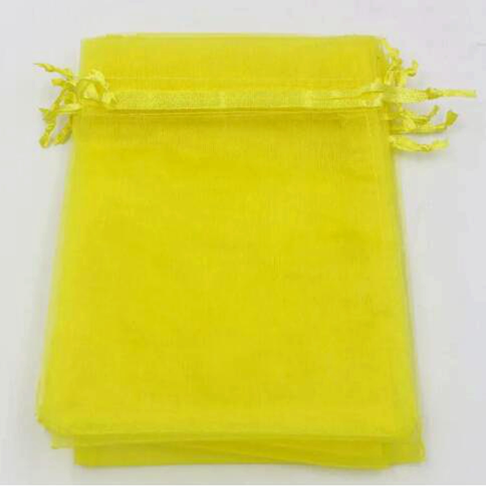 

Lemon Yellow 7x9cm 9X11cm 13X18cm Organza Jewelry Gift Pouch Bags For Wedding favors,beads Accessories