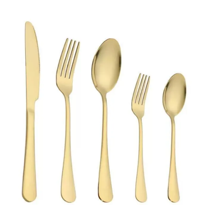Flatware Sets Gold Silver Stainless Steel Food Grade Silverware Cutlery Set Utensils Include Knife Fork Spoon Teaspoon FY5665-6-image-860824531