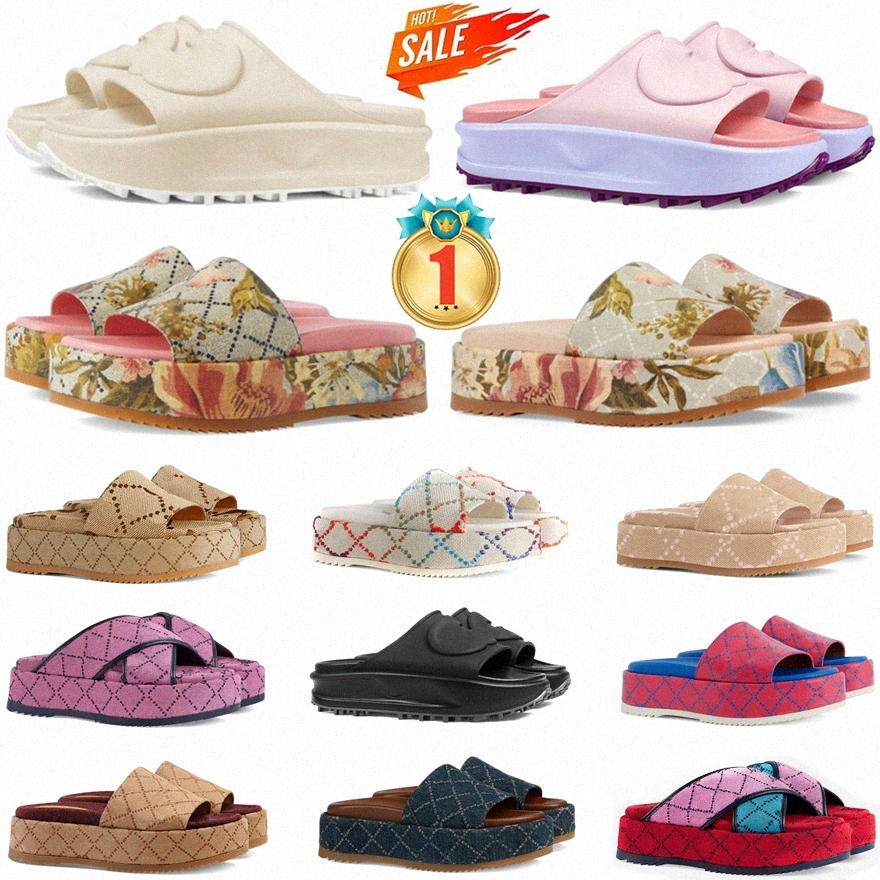 

New style Interlocking Slippers Sandal Sliders Macaron thick bottom non-slip soft bottom fashion G house slipper women wear beach flip-flops Ladies double G slippers, Colour# 10