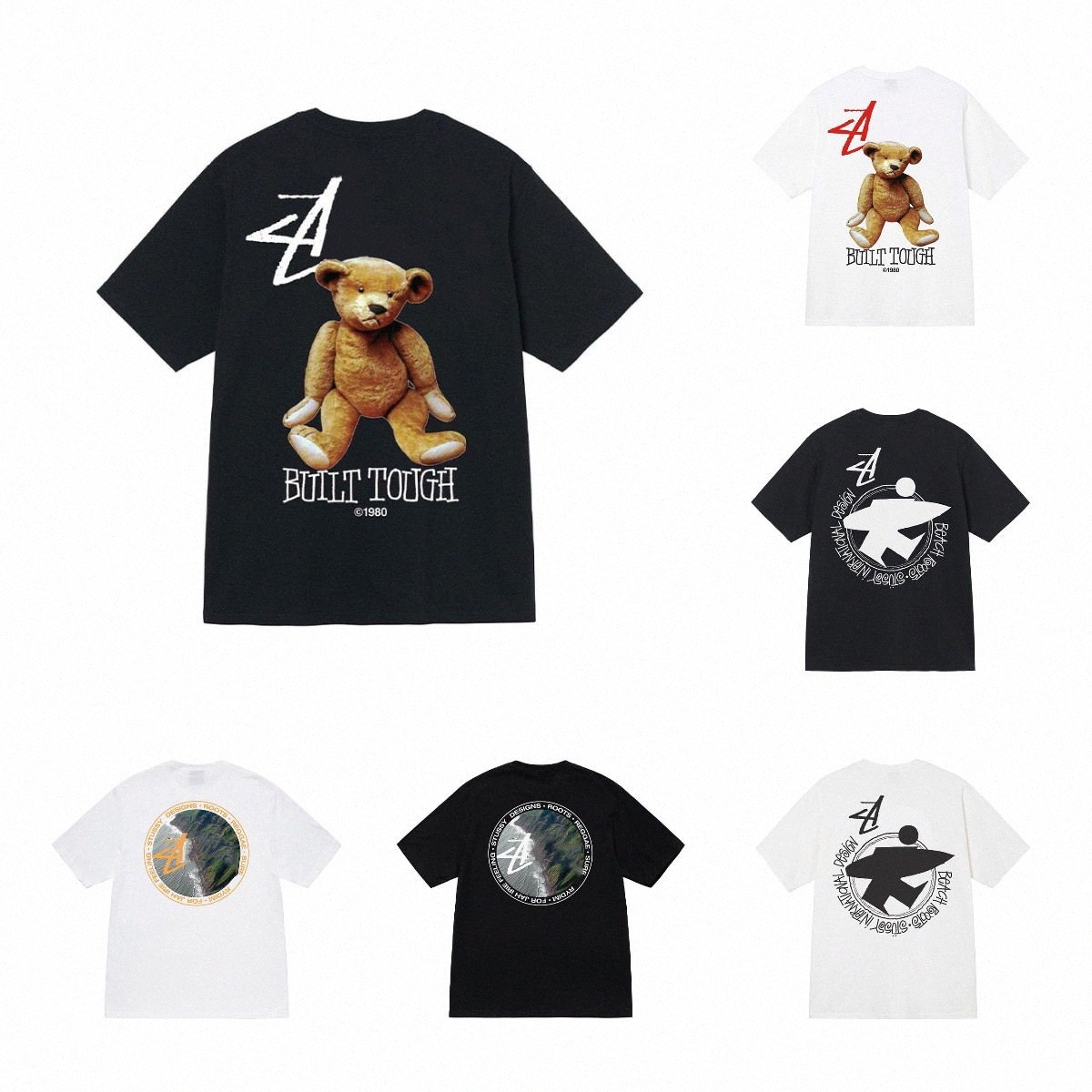 

Womens tshirts designer Unhappy Bear Crown Letters Graphic Printing tee tops Round Neck couples Pullover Short sleeves Cotton High Street shirts, 13