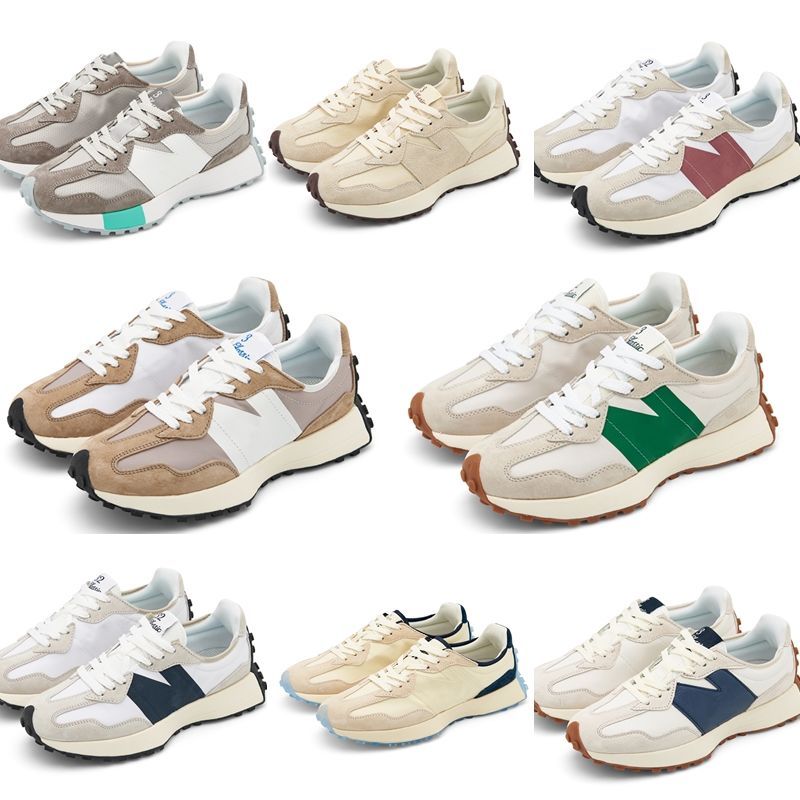 

N 327 sneakers Mens Sports Shoes white Navy running shoes blue light camel white grass green sea salt red bean milk Dark gray womens low Jogging Walking shoes