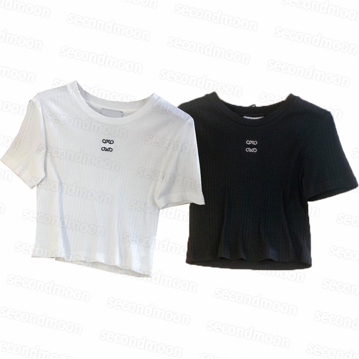 

Letters Embroidered T Shirt Women Short Sleeve Tees Designer Knitted Top Summer Breathable Knitting T Shirts, White
