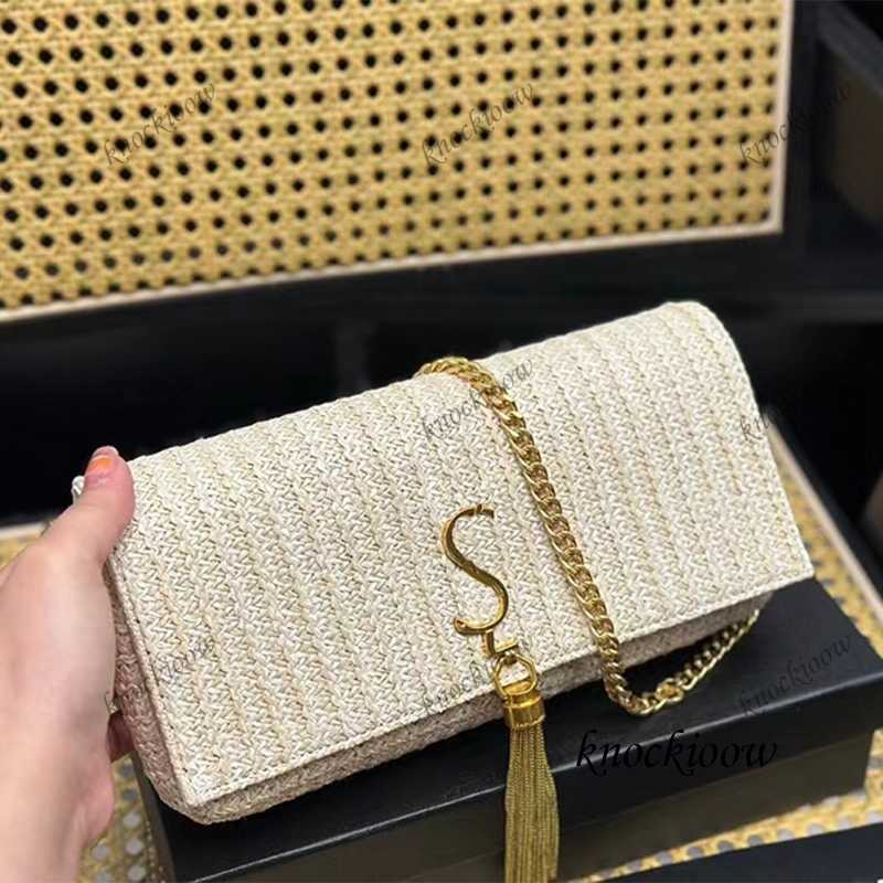 

Raffia straw woven bag woven tassel bag name bag summer fashion shoulder bag clean tassel chain decoration 2023 new fashion purse crossbody bag 230422, Blue