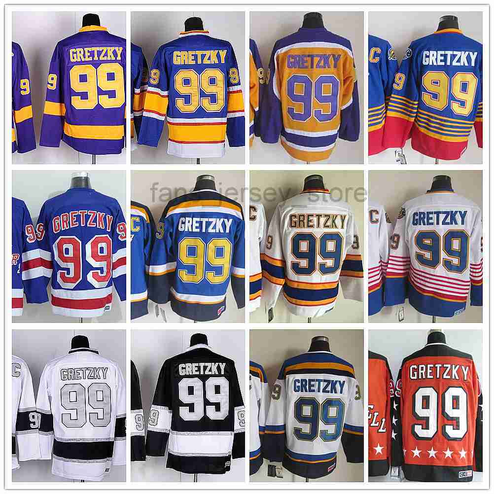 

Los Angeles''Kings''New Retro Ice Hockey Jerseys 99 Wayne Gretzky Stitched Jersey, Same as picture (with team name)