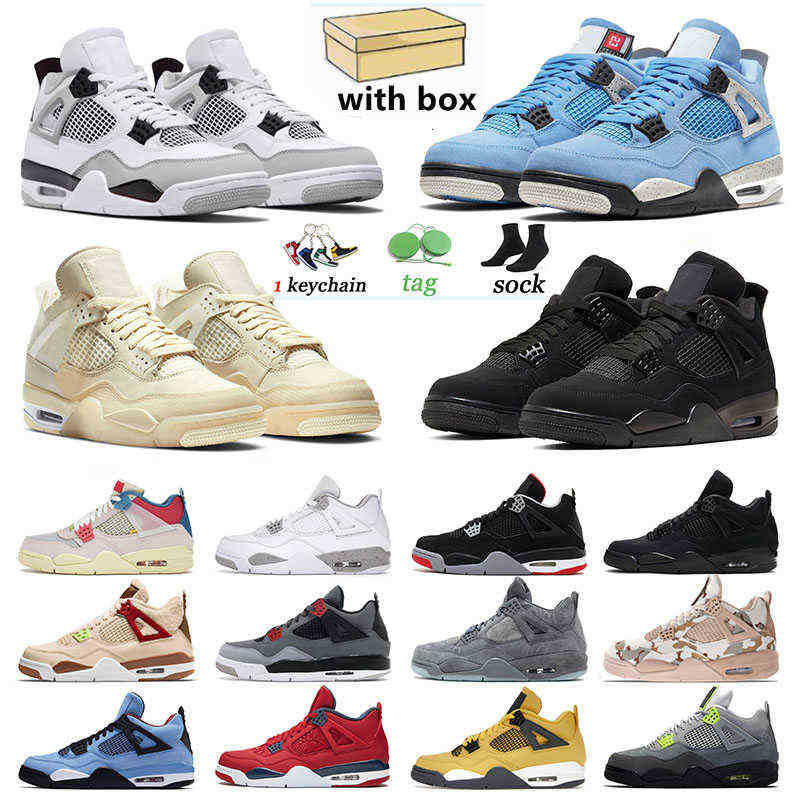 

Basketball Shoes High Quality 4s Mens Womens Trainers Off Military New Black Cat White Oreo 4 Union Analyzes Sports Sneakers Big Size US 13, 40-47 military black