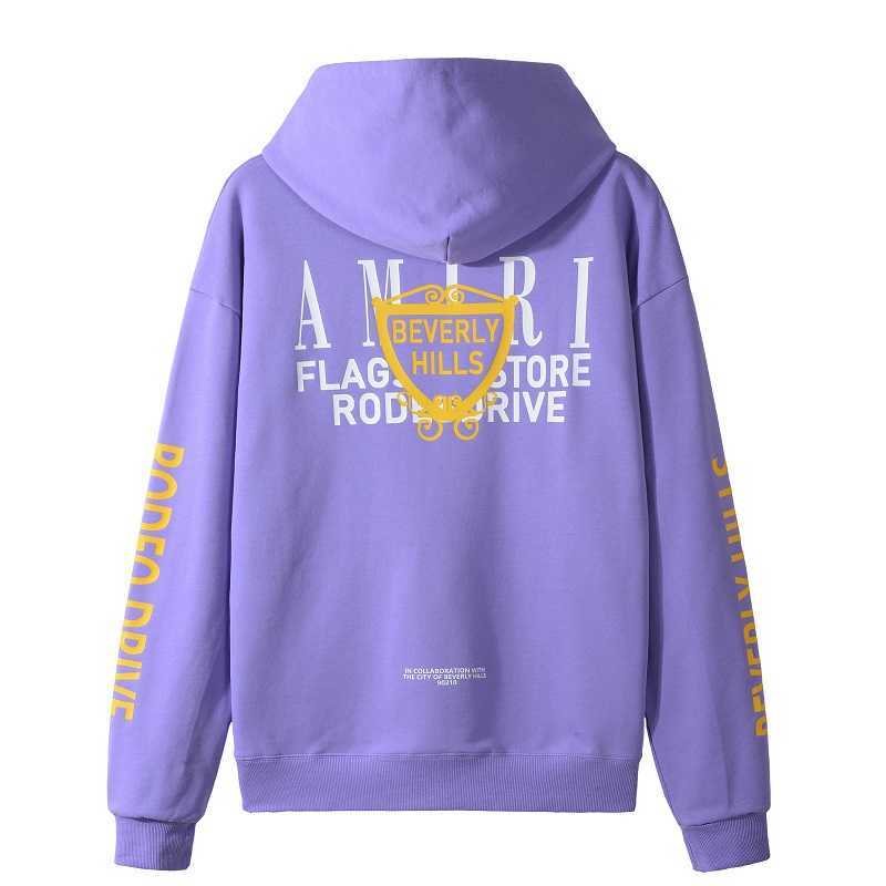 

Designer Clothing Fashion hoodies Sweatshirts Amiiri 2022 New High Street Trend Brand Printed Letter Purple Hooded Sweater Pullover Casual Men's Women's Trend, Shipping fee