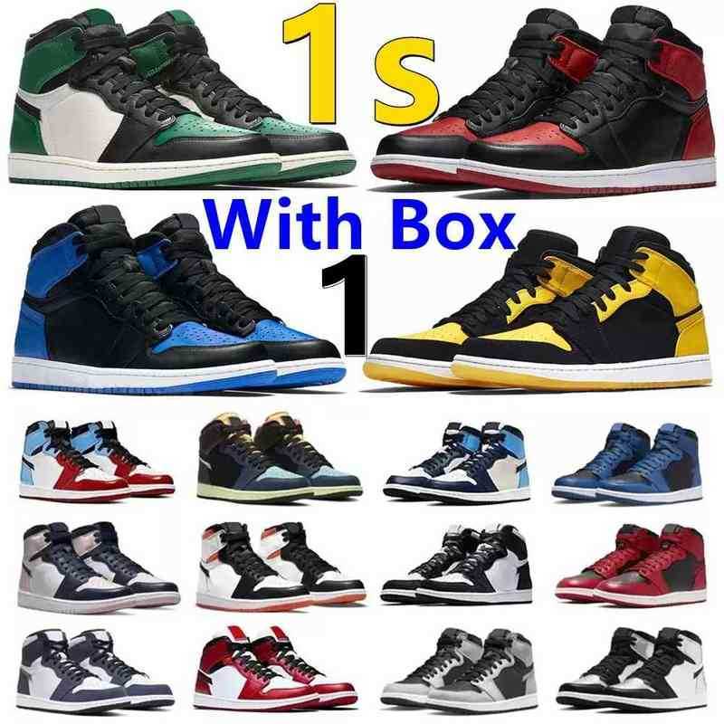 Jumpman 1 Chaussures de basket Dark Mocha Chicago 1s High OG Rebellionaires Designer Sneakers Pine Green Black Racer Blue Bred University