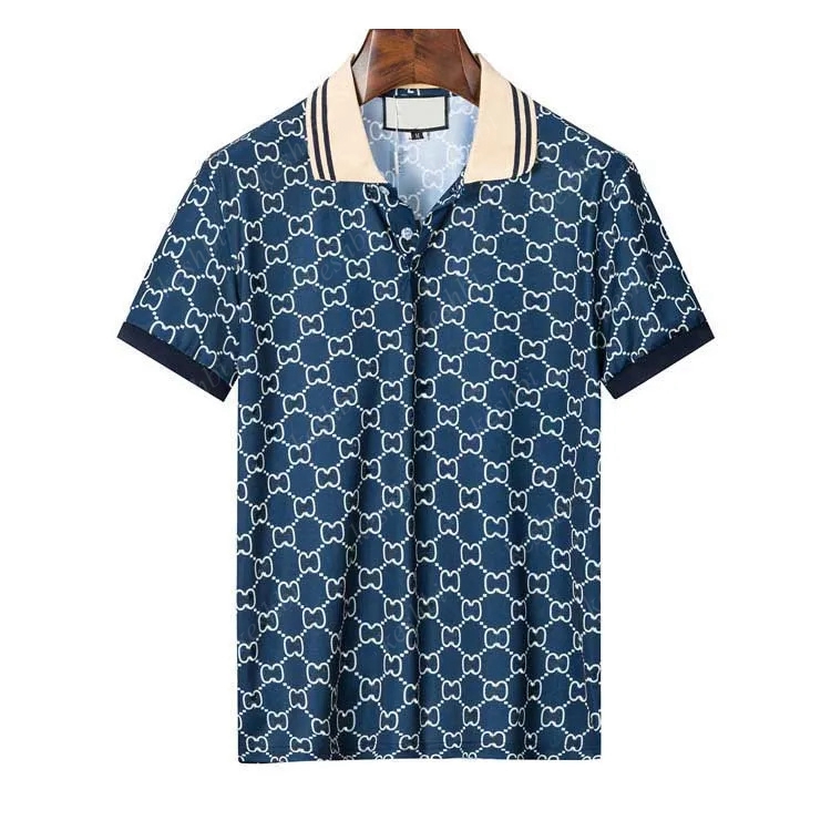 

Polo Shirts Men Luxury Polos Designer Casual Mens Shirt Letter Print Fashion High Street Man Tee Cottom Clothing Tees 8A0X, Ink-blue