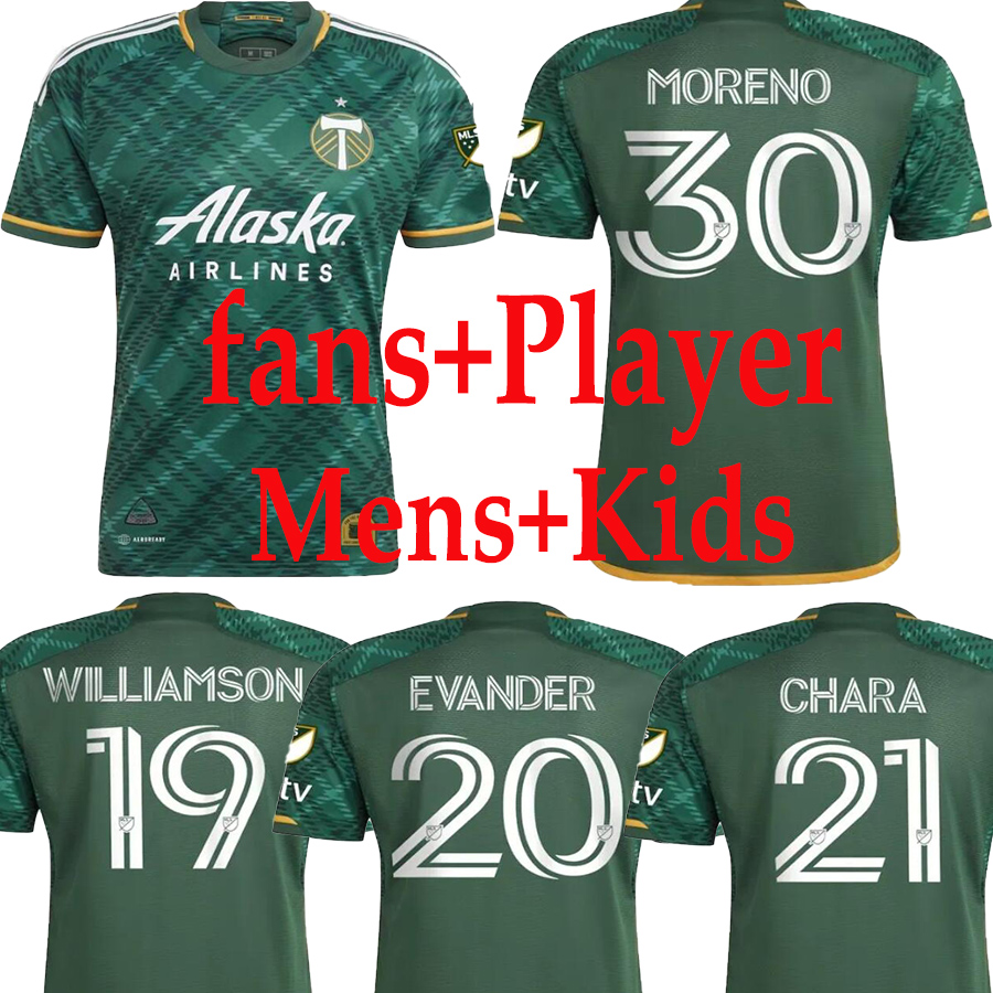 

mls Portland Timbers 2023 soccer jersey Williamson EVANDER CHARA Santiago Moreno Green Portland Plaid Kit shirts 23 24 fans player version men kids kit, 23 24 3rd kids