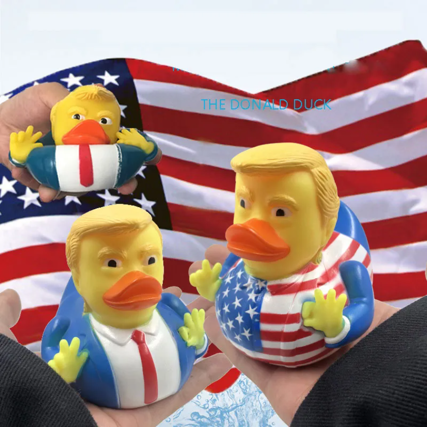 

Creative PVC Flag Trump Duck Party Favor Bath Floating Water Toy Party Supplies Funny Toys Gift ss0422
