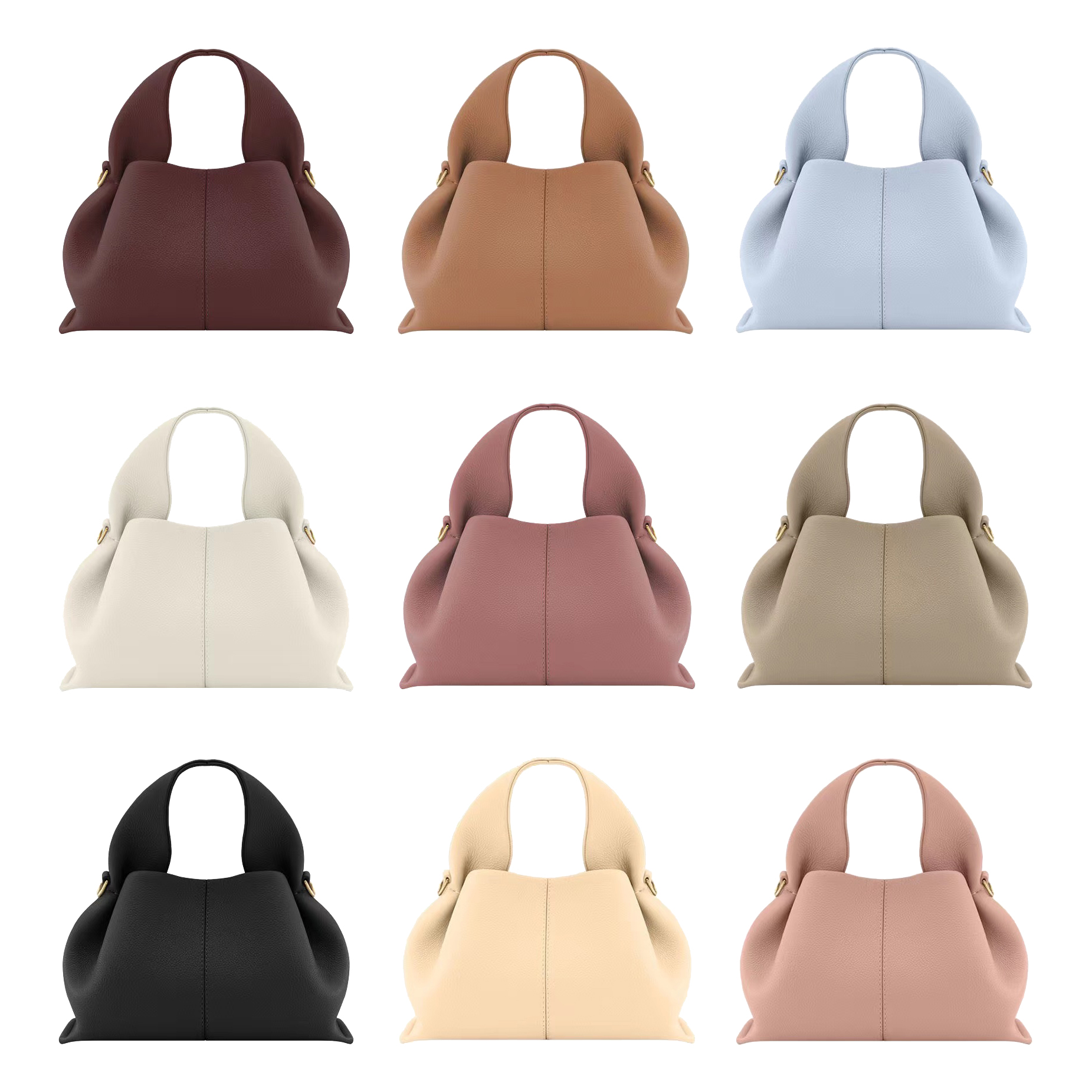 

top handle numero Nine cloud polene bag Luxury womens sac polenes cyme shoulder Designer tote handbag pochette fashion Mens Leather purse alma crossbody clutch bags, Grey