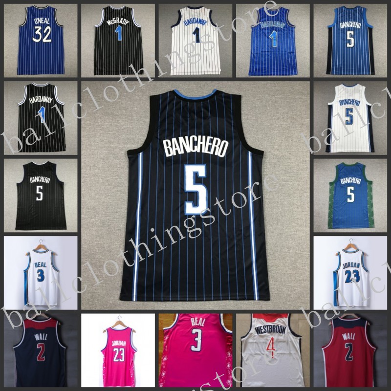 

Basketball Mens Jersey Hardaway 3 Beal McGrady 2 Wall O'Neal 6 Porzingis 5 Banchero Westbrook Men Jerseys S-2XL, Color1