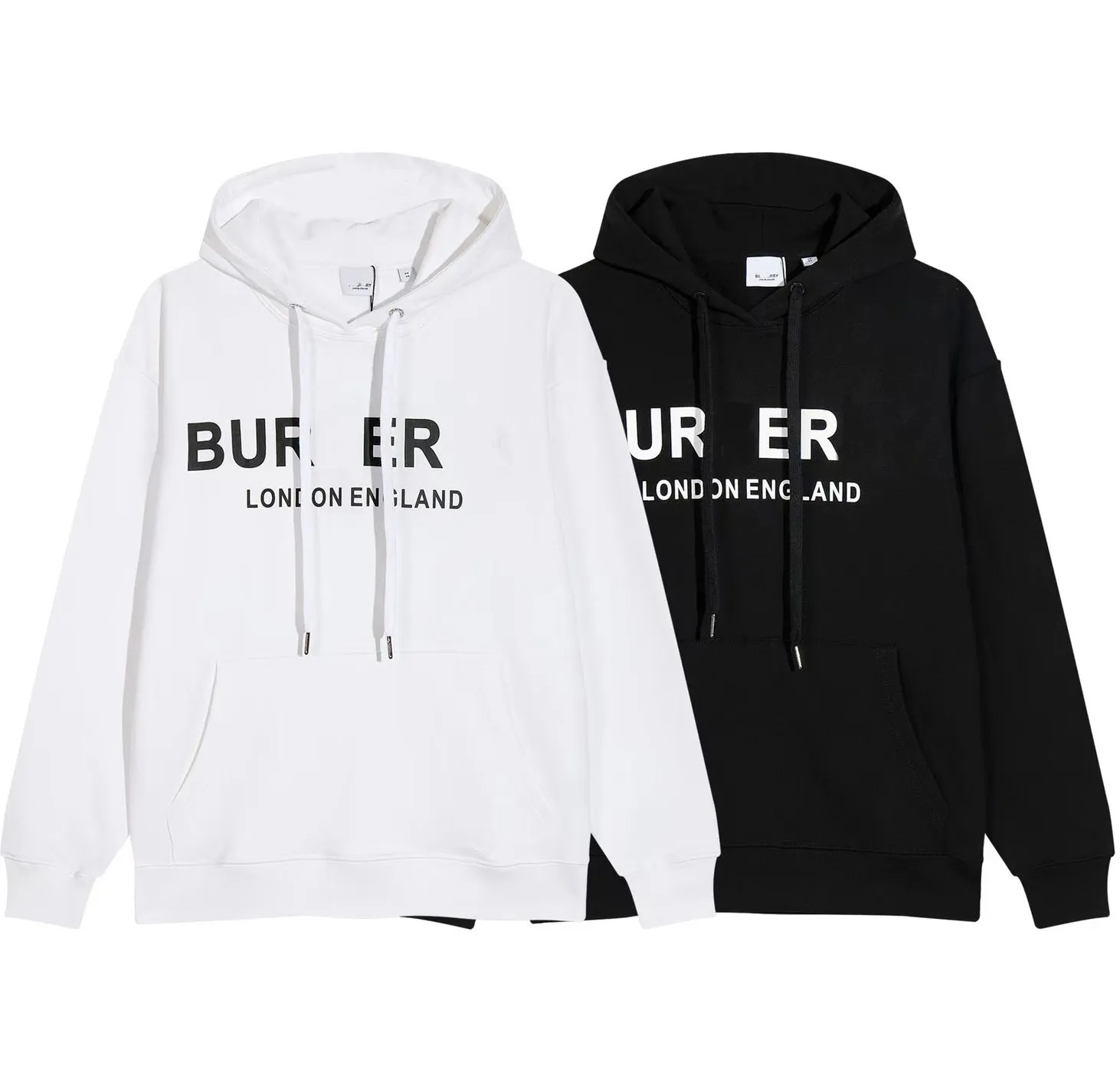 Designers Hoodies Burbreys for Men Women Sweat à sweat Swatrice Letter Retro Men Black White Letter Man Hoody High Quality Brand Sweatshirt Juill