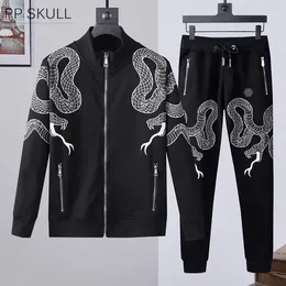 Men`s Tracksuits Man Hoodie High Street Set Cotton Hip Hop Punk Style Streetwear Trend Daily Casual O-neck Long Sleeve Suit