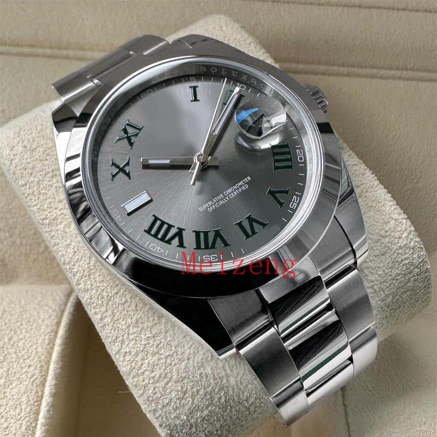 

Luxury Wristwatch 41mm Datejust 126300 Oyster Box Papers - Wimbledon Men's Automatic Watch269j, Watch