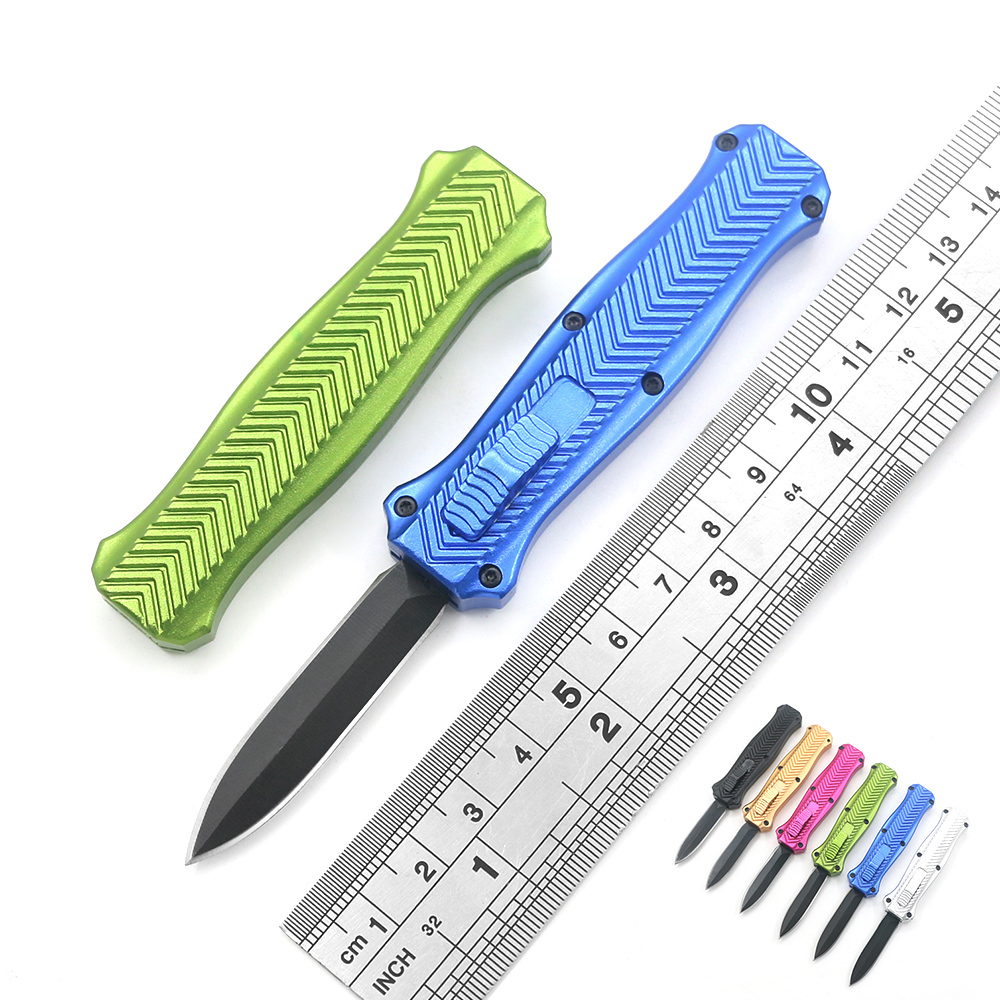 

6 Mini Pockets Convenient Multi-Function Automatic Knife 440 Blade Aluminum Handle EDC Unboxing Tool Holiday gifts Key Ring Pendant