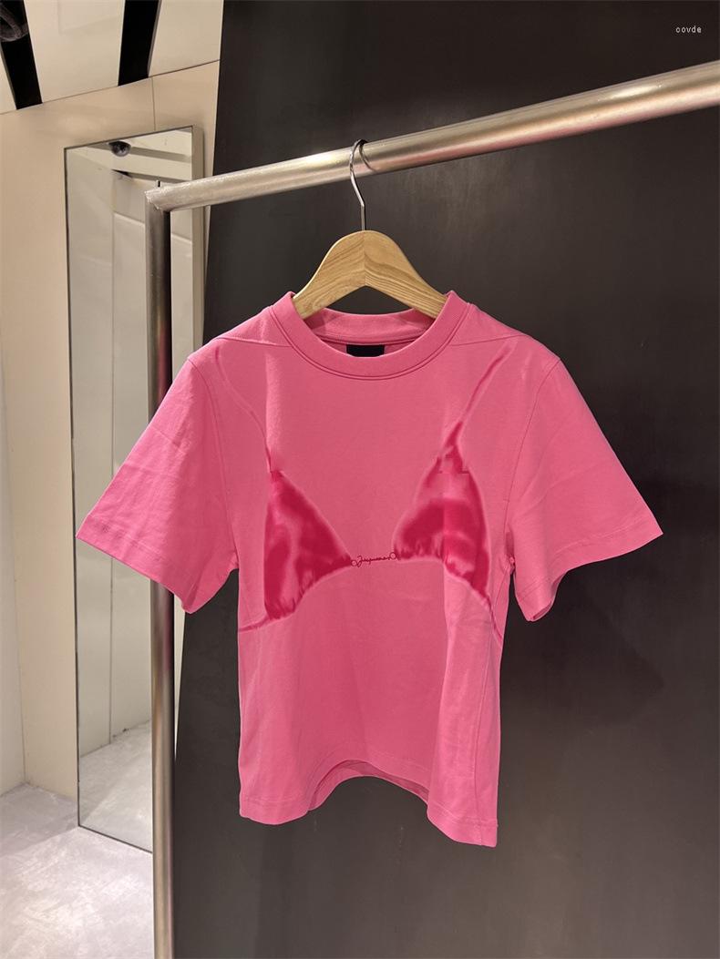 

Women' T Shirts Fashion Bikinis Print Pattern Cotton O-Neck Short Sleeve T-Shirt Women, Red