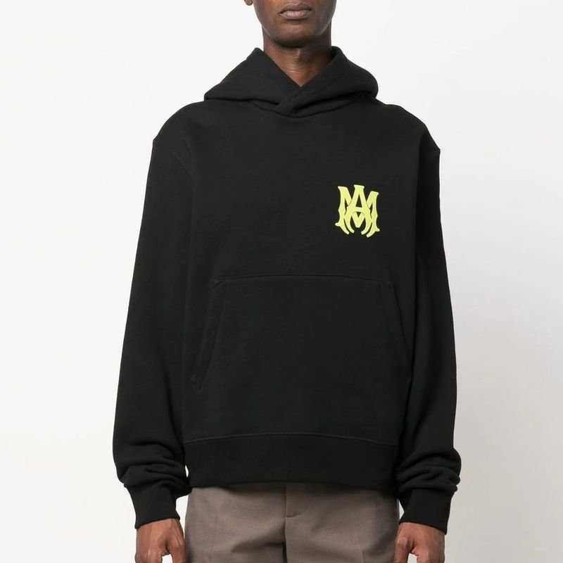 

Designer Clothing Sweatshirts Hoodies Amiiri Yellow Green Cross Letter Hooded Plush Thickened Large Fashion Brand Pullover Coat High Street Fashion Autumn Winter, Shipping fee