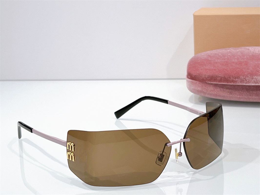 

Designer Sunglasses For Women Summer54Y Retro Siamese style Rimless Frameless Fashion Goggle Eyeglasses Box