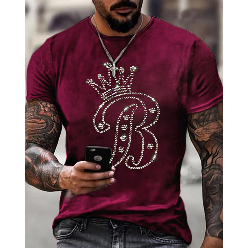 

HhMen's T Shirts Fashion Men's Clothing Oversized Tee Y2k B Rhinestone Designer Short Sleeve Tops Holyday Casual Street T-shirts High HhH MPL4, 2276d