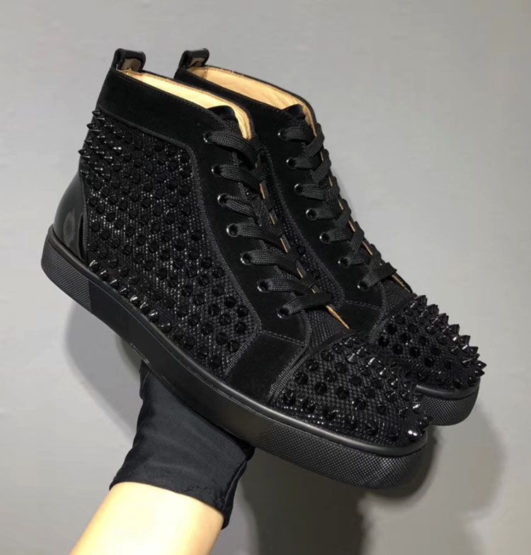 

Red Bottomed Christians 20S Luxury Casual Shoes Men Sneakers High Top Spikes Shoes Classic Stuff Sneakers Men's Flat louboutins hDu