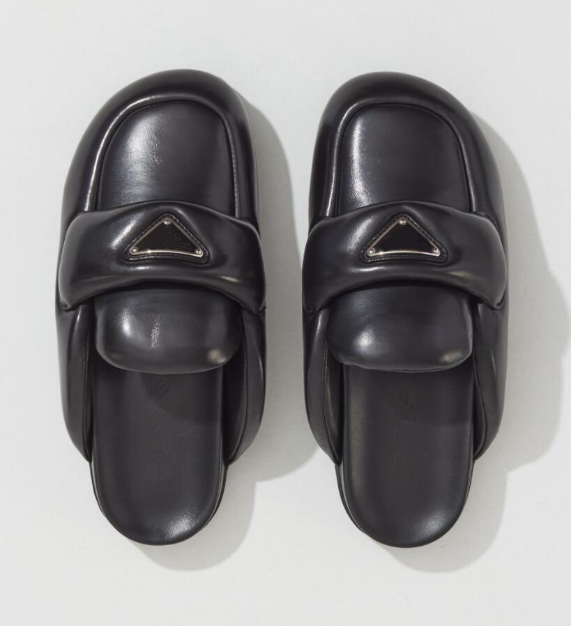 Chaussures d'hiver pantoufles chaudes en peau de mouton Mules en cuir nappa rembourrées et mocassins doublés pour femme semelles en caoutchouc à