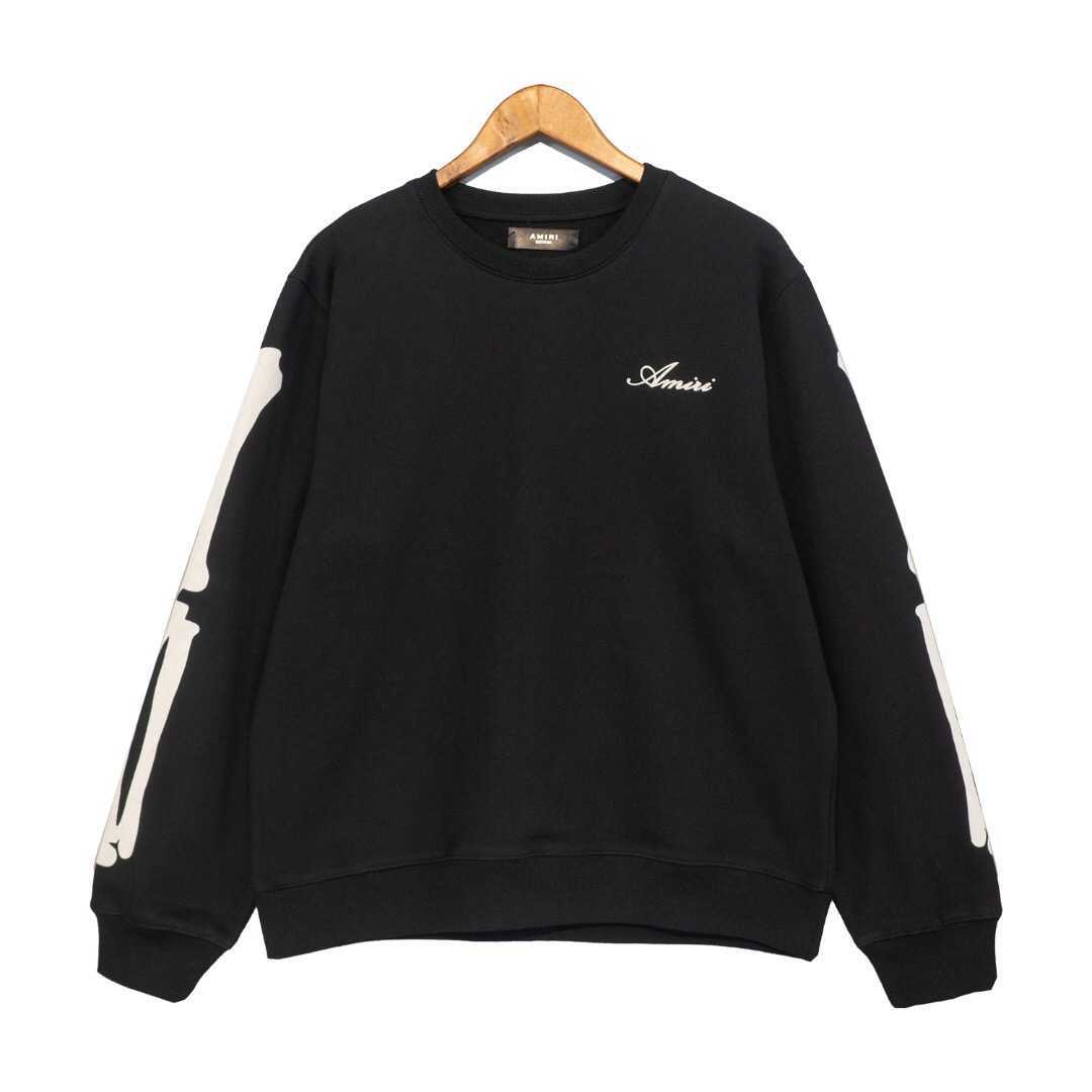 

Designer Clothing Sweatshirts Hoodies 2023 Spring Autumn New Amiiri Men' High Street Rock Double Sleeve Flocking 3d Crack Bone Printing Sweater for sale, Shipping fee