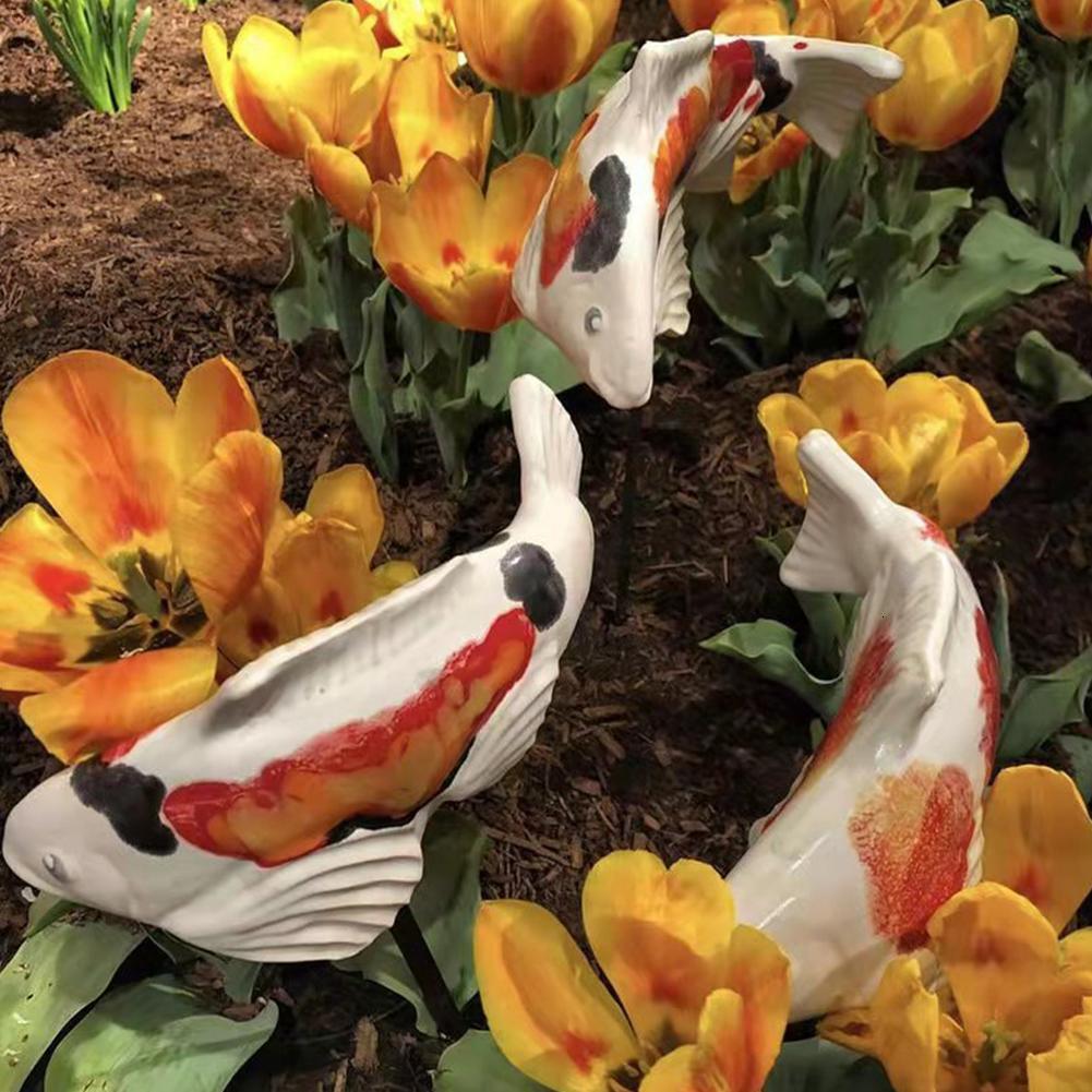 

Garden Decorations Koi Statue Resin Decoration Floating Fish Figure Sculpture Colorful For 230422