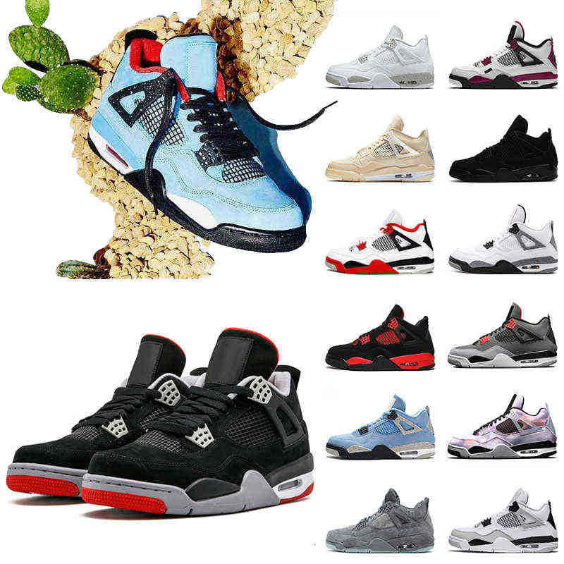 

Bred 4 4s Mens shoes Jumpman Red Thunder Fire Sail White Oreo Military Black Cat University Blue Infrared Fashion Men Women Sneakers, C14 white cement 36-47