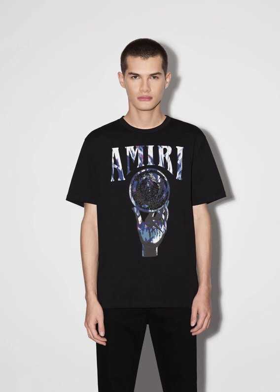 

Designer Fashion Clothing Tees Tshirt Amiiri Summer New Casual Cotton Short Sleeve Top Versatile Round Neck Solid Print T-shirt Men Women Luxury Tops For sale, Paragraph 1